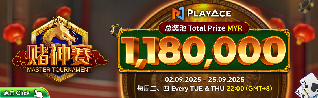 Compete in the Master Tournament – Total Prize Pool RM1,180,000!